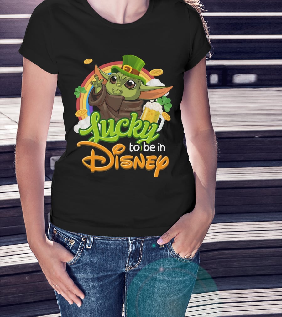 Lucky To Be In Disney Yoda St. Patrick's Day T-Shirt