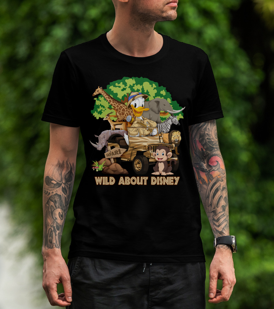 Wild About Disney Safari Adventure Featuring Donald Duck And Jungle Animals T-Shirt
