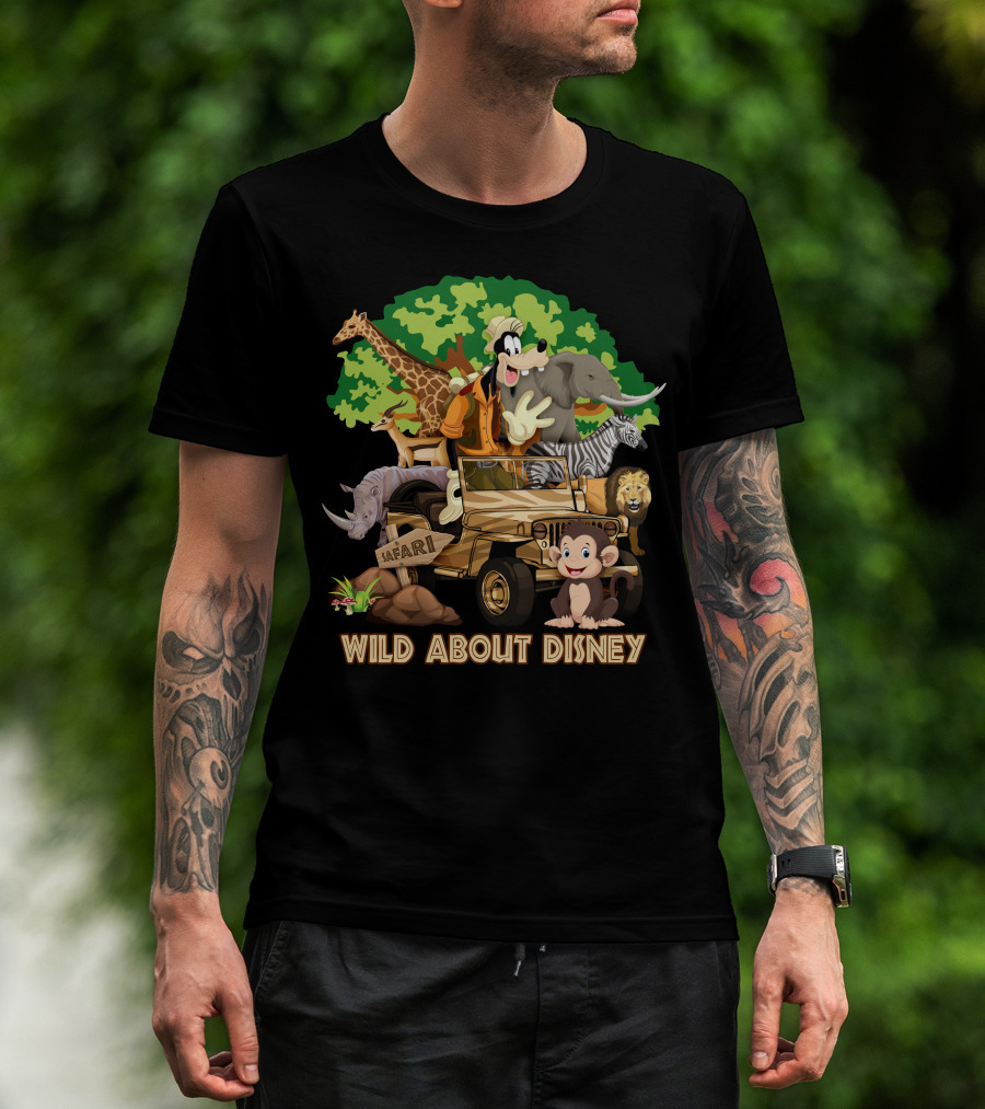 Wild About Disney Safari Goofy With Animals T-Shirt