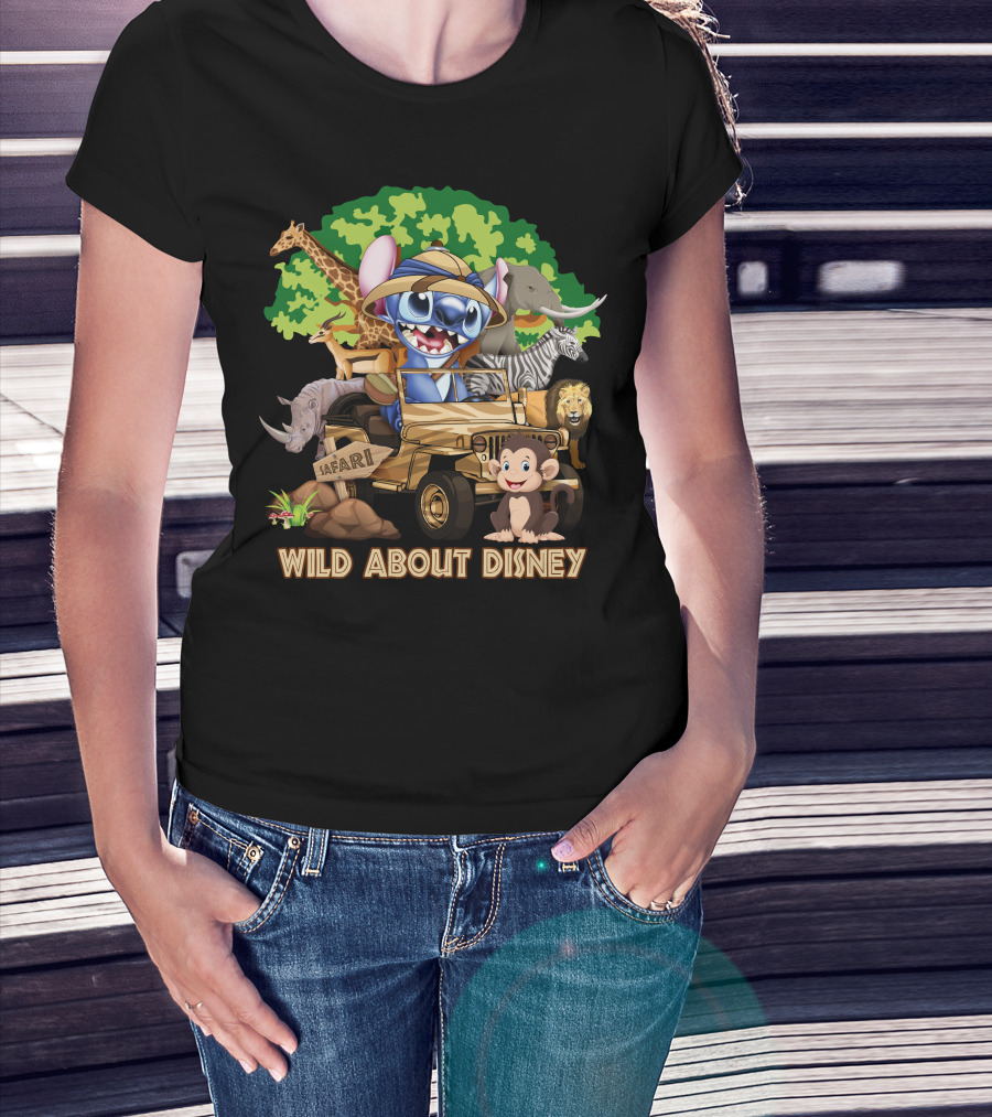 Wild About Disney Safari Stitch With Animals T-Shirt