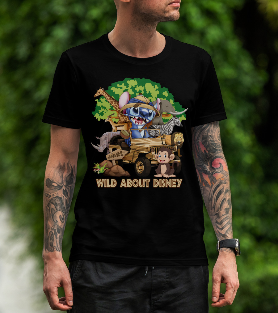 Wild About Disney Safari Stitch With Animals T-Shirt