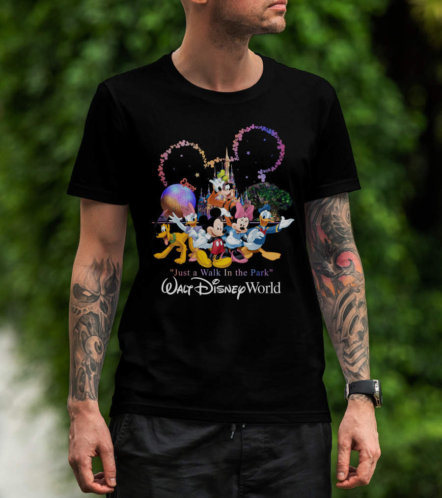 Just A Walk In The Park Walt Disney World EPCOT Mickey And Friends T-Shirt