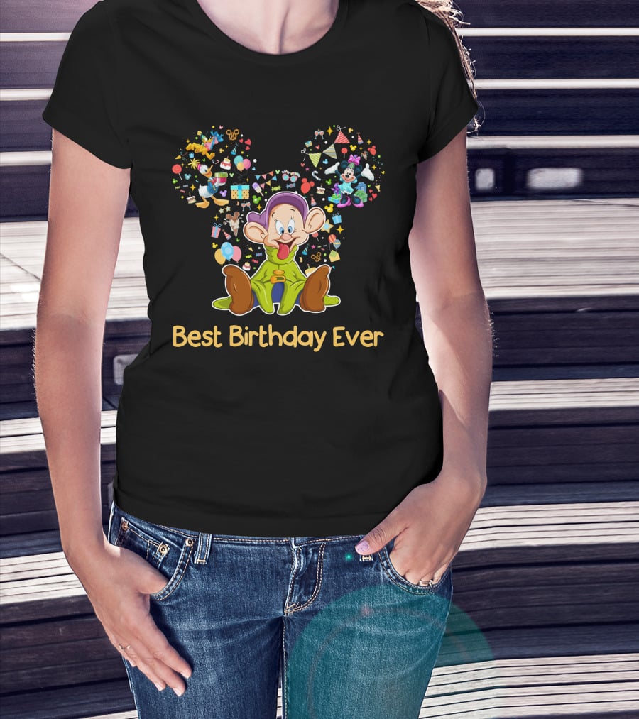 Best Birthday Ever Dopey Mickey Ears Disney Magic T-Shirt