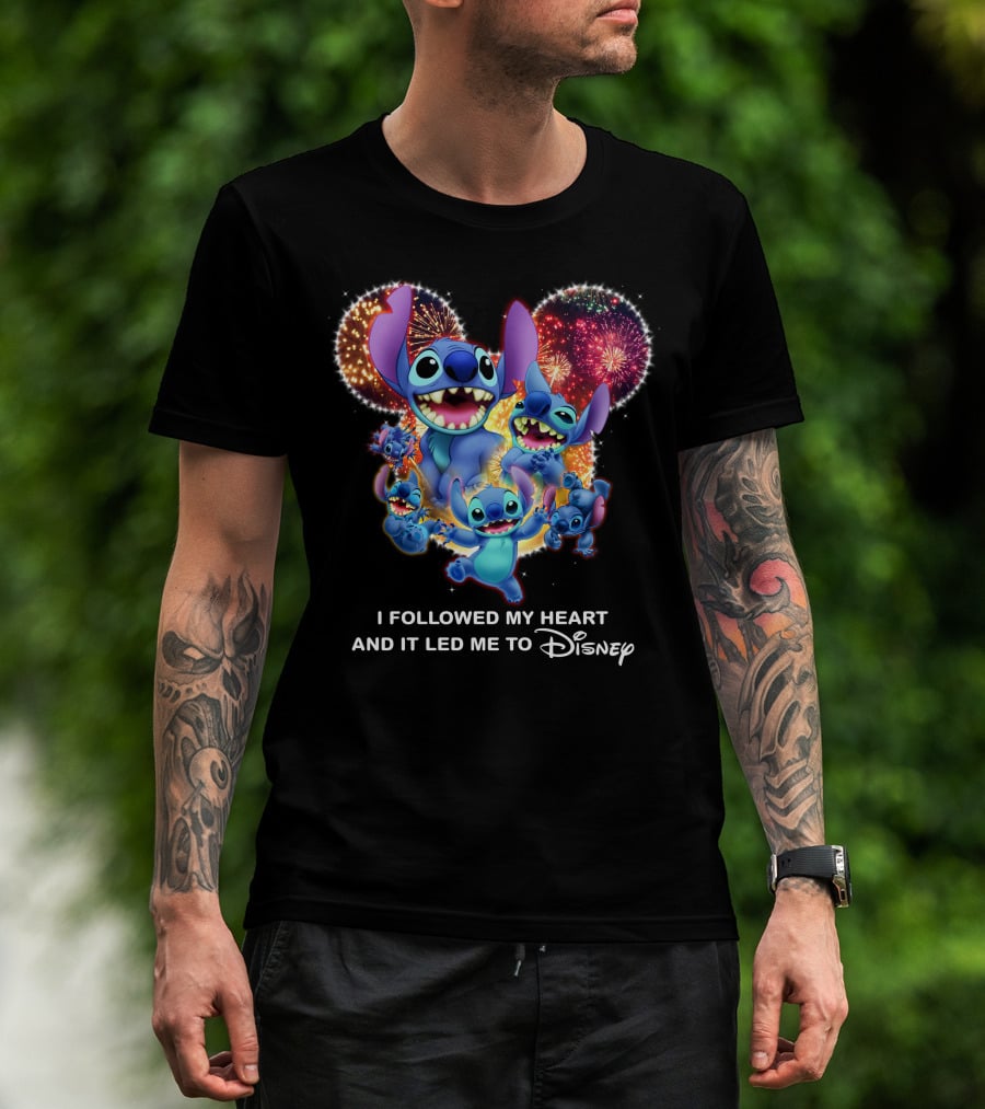 I Followed My Heart And It Led Me To Disney Stitch Fireworks Celebration T-Shirt