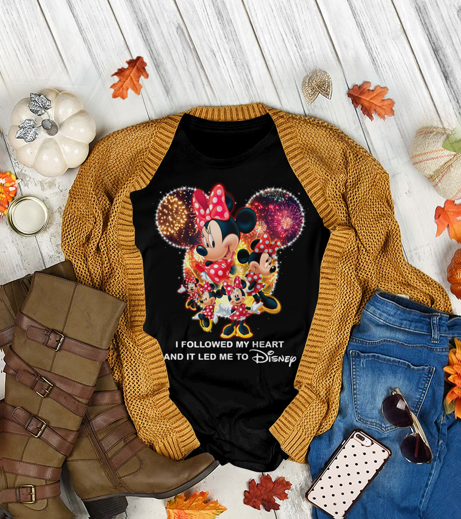 Minnie Mouse Fireworks I Followed My Heart Led Me To Disney T-Shirt