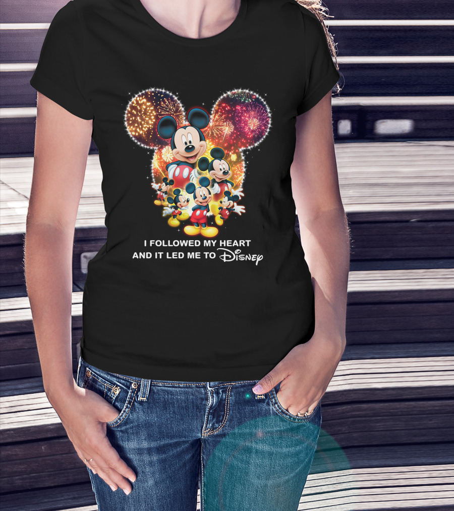 I Followed My Heart And It Led Me To Disney Mickey Mouse Fireworks Celebration T-Shirt