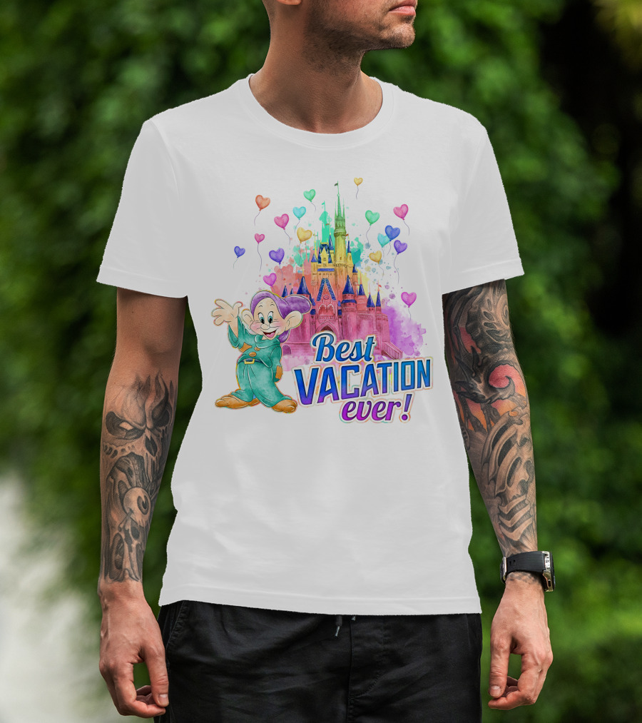 Best Vacation Ever Dopey Castle Hearts T-Shirt
