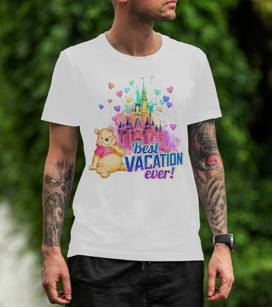 Best Vacation Ever Pooh Castle Balloons T-Shirt