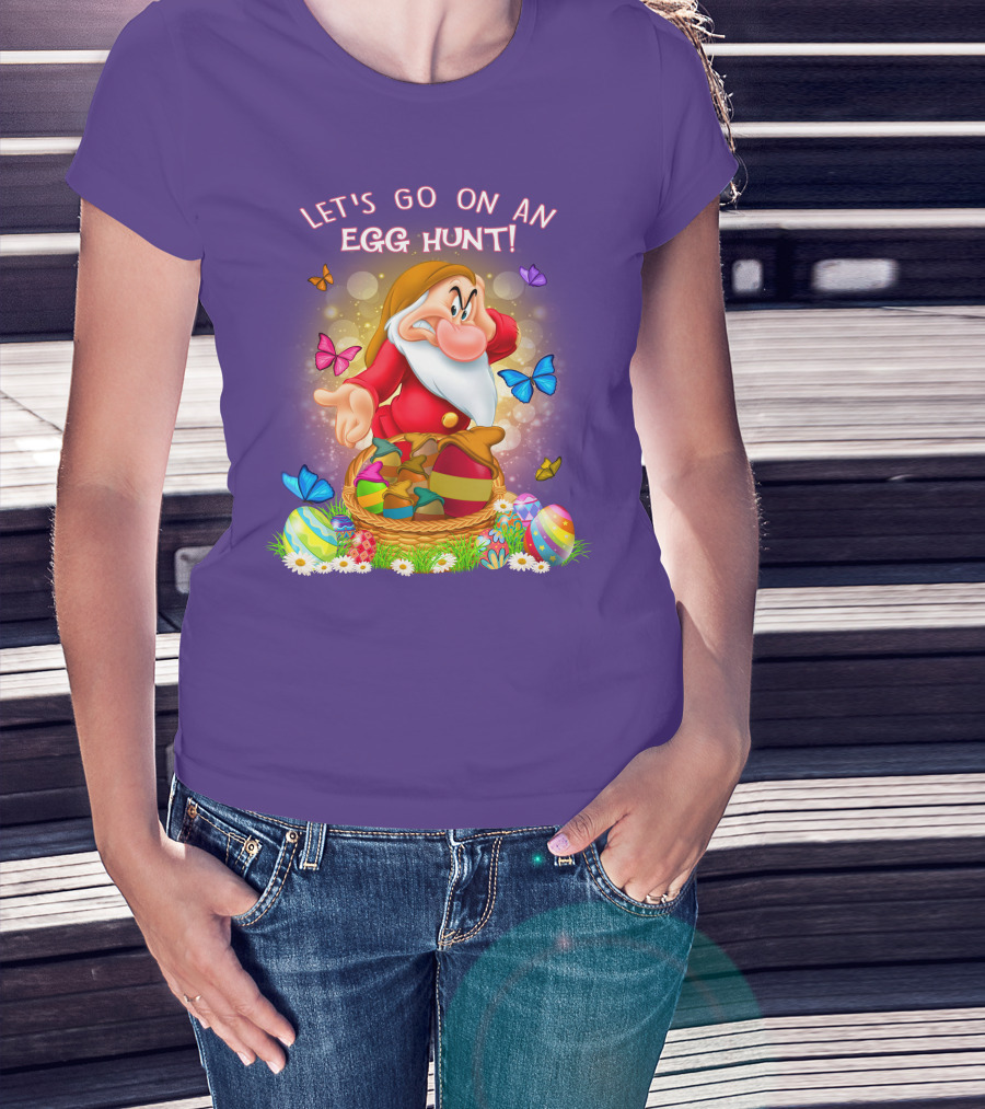 Let's Go On An Egg Hunt Grumpy Butterflies Easter Basket T-Shirt