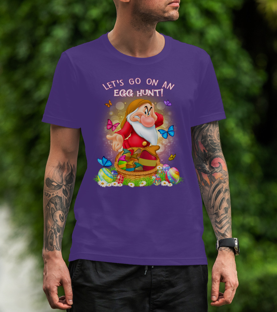 Let's Go On An Egg Hunt Grumpy Butterflies Easter Basket T-Shirt