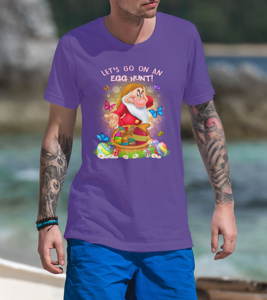 Let's Go On An Egg Hunt Grumpy Butterflies Easter Basket T-Shirt
