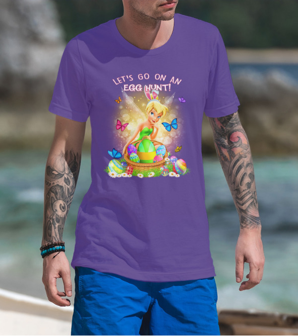 Let's Go On An Egg Hunt Tinkerbell Basket Butterflies T-Shirt