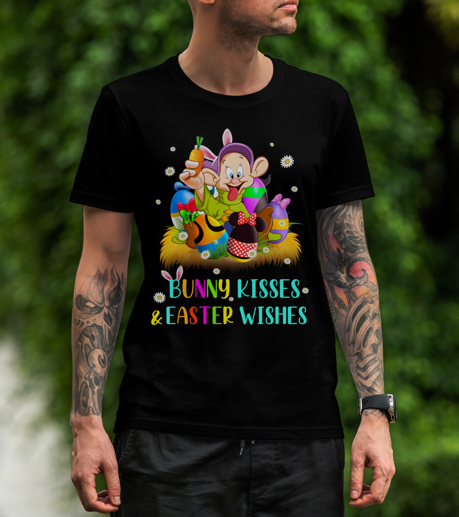 Bunny Kisses & Easter Wishes Dopey Character Easter Eggs Carrot T-Shirt