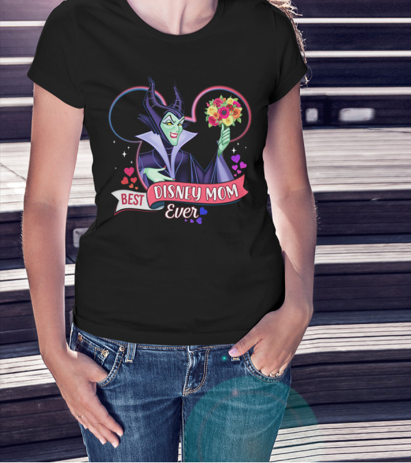 Best Disney Mom Ever Maleficent Holding Flowers T-Shirt