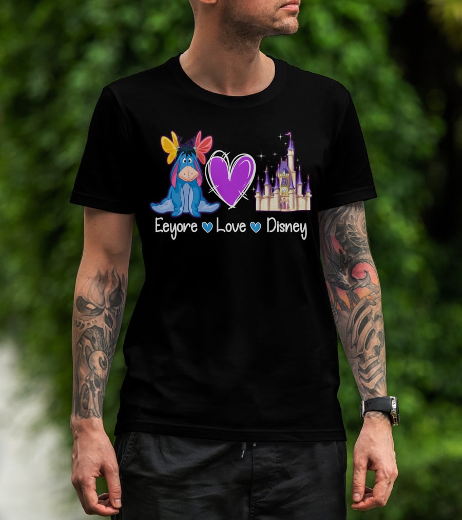Eeyore Love Disney Heart Castle T-Shirt