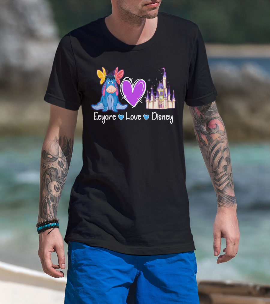 Eeyore Love Disney Heart Castle T-Shirt