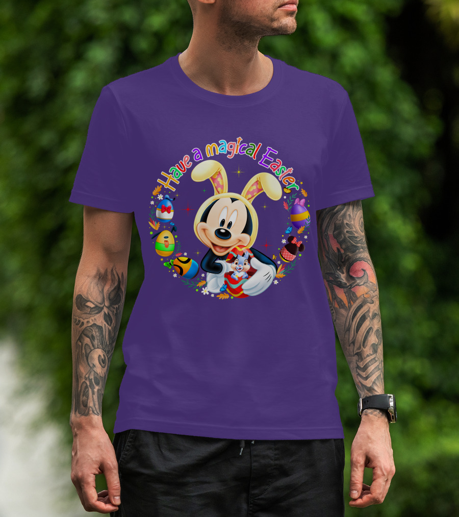 Have A Magical Easter Mickey Mouse With Bunny Ears And Colorful Eggs T-Shirt