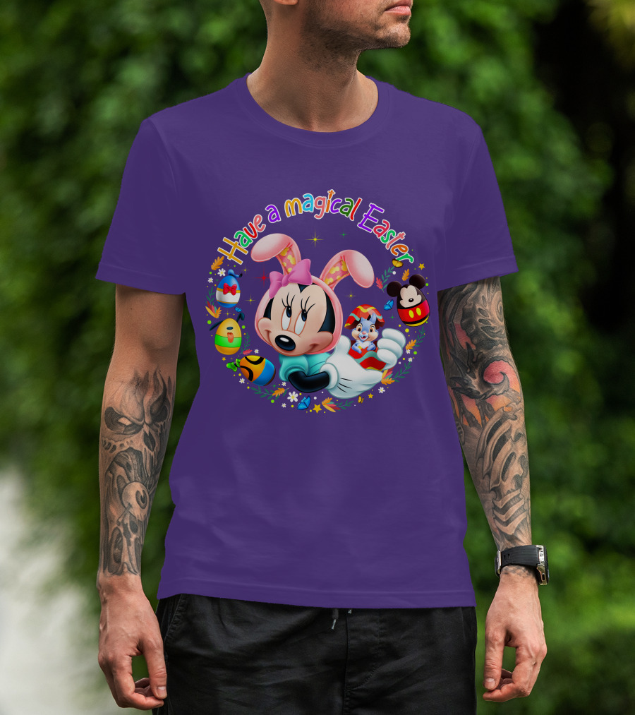 Minnie Mouse Have A Magical Easter With Easter Eggs And Flowers T-Shirt