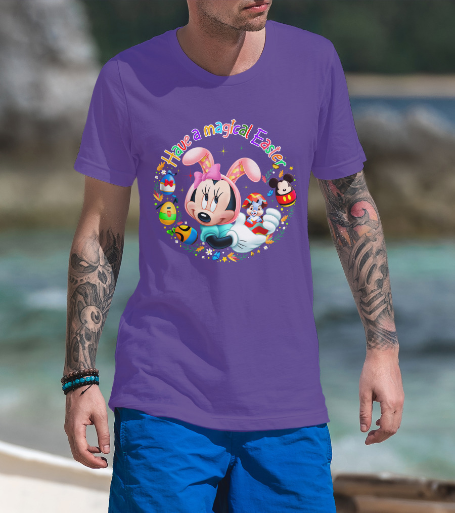 Minnie Mouse Have A Magical Easter With Easter Eggs And Flowers T-Shirt