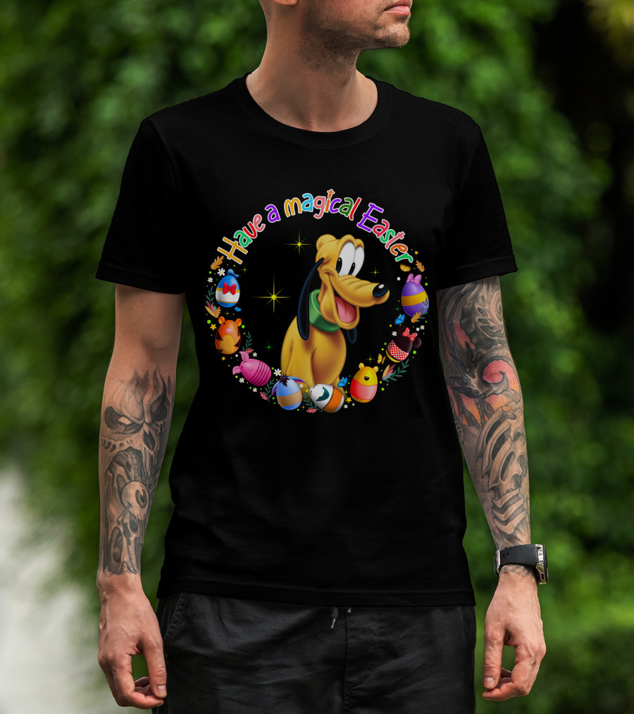 Have A Magical Easter Pluto Disney Holiday Celebration T-Shirt