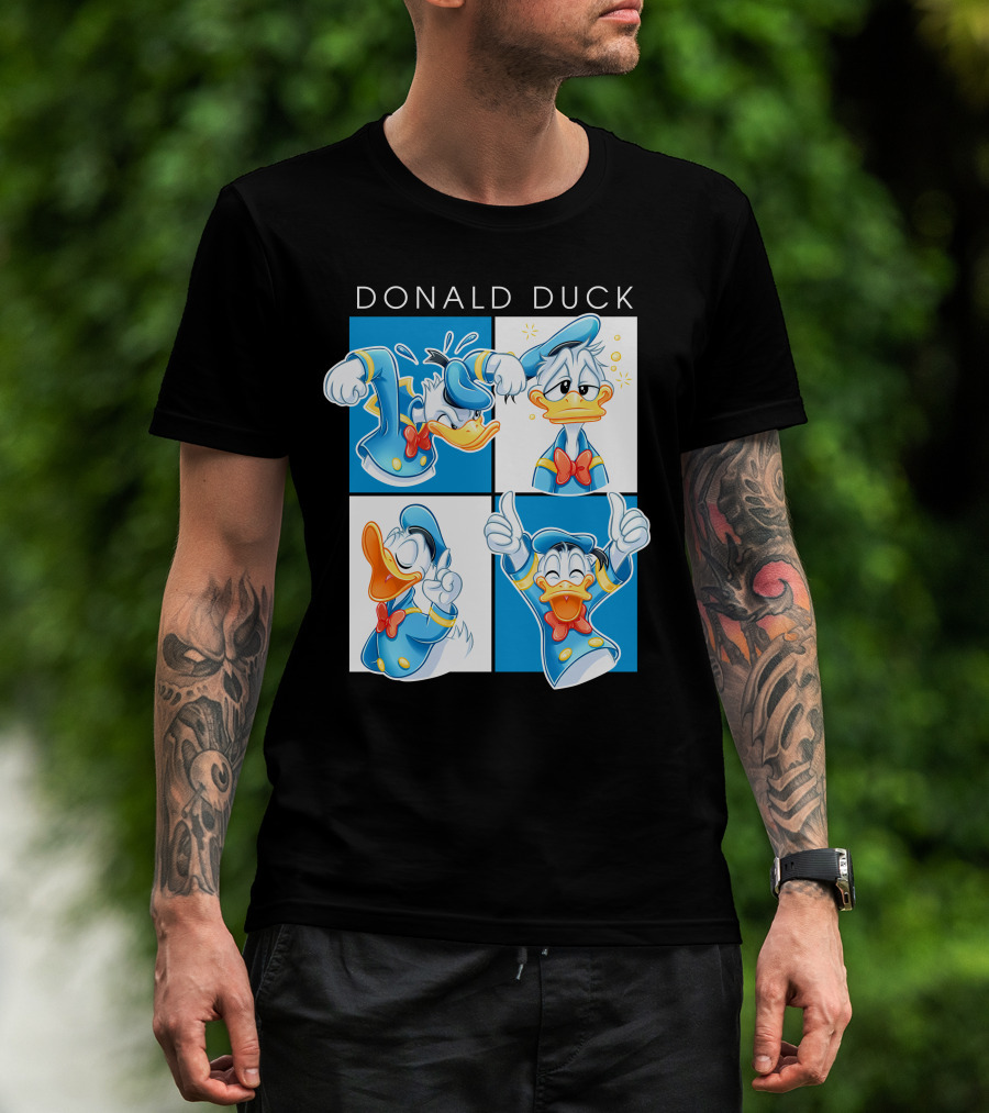 Donald Duck Emotions Blue Sailor Hat Bow Tie T-Shirt