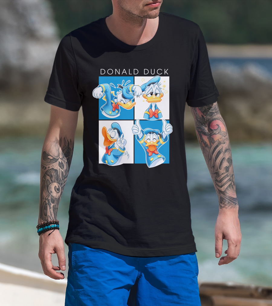 Donald Duck Emotions Blue Sailor Hat Bow Tie T-Shirt
