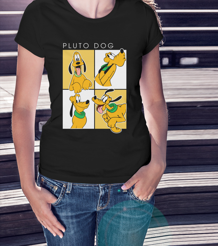 Pluto Dog Playful Expressions Collage T-Shirt