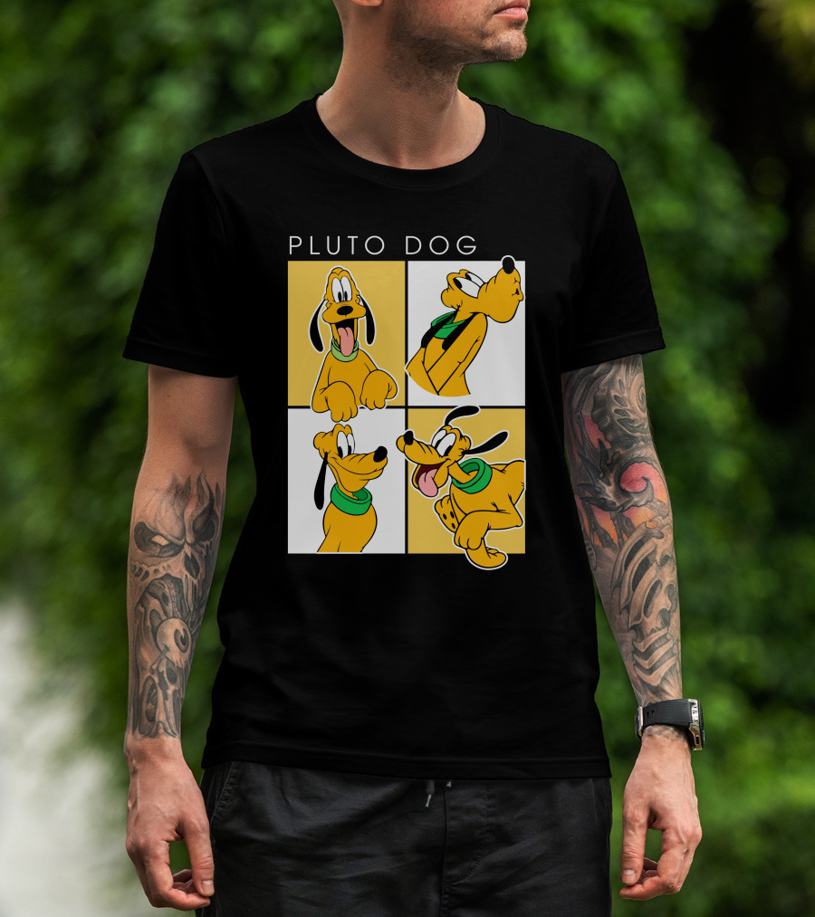 Pluto Dog Playful Expressions Collage T-Shirt