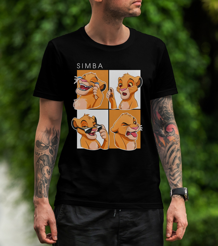 Simba Animated Expressions Four Panel T-Shirt