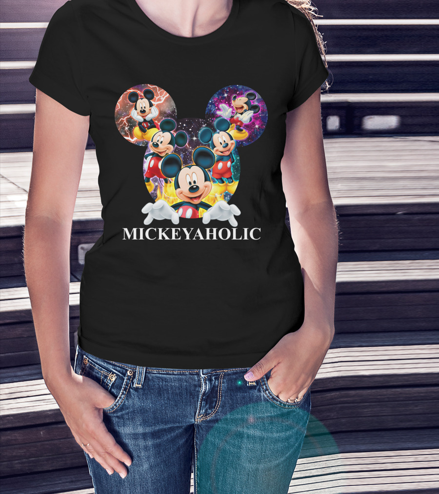 Mickeyaholic Colorful Cosmic Mickey Mouse Extravaganza T-Shirt