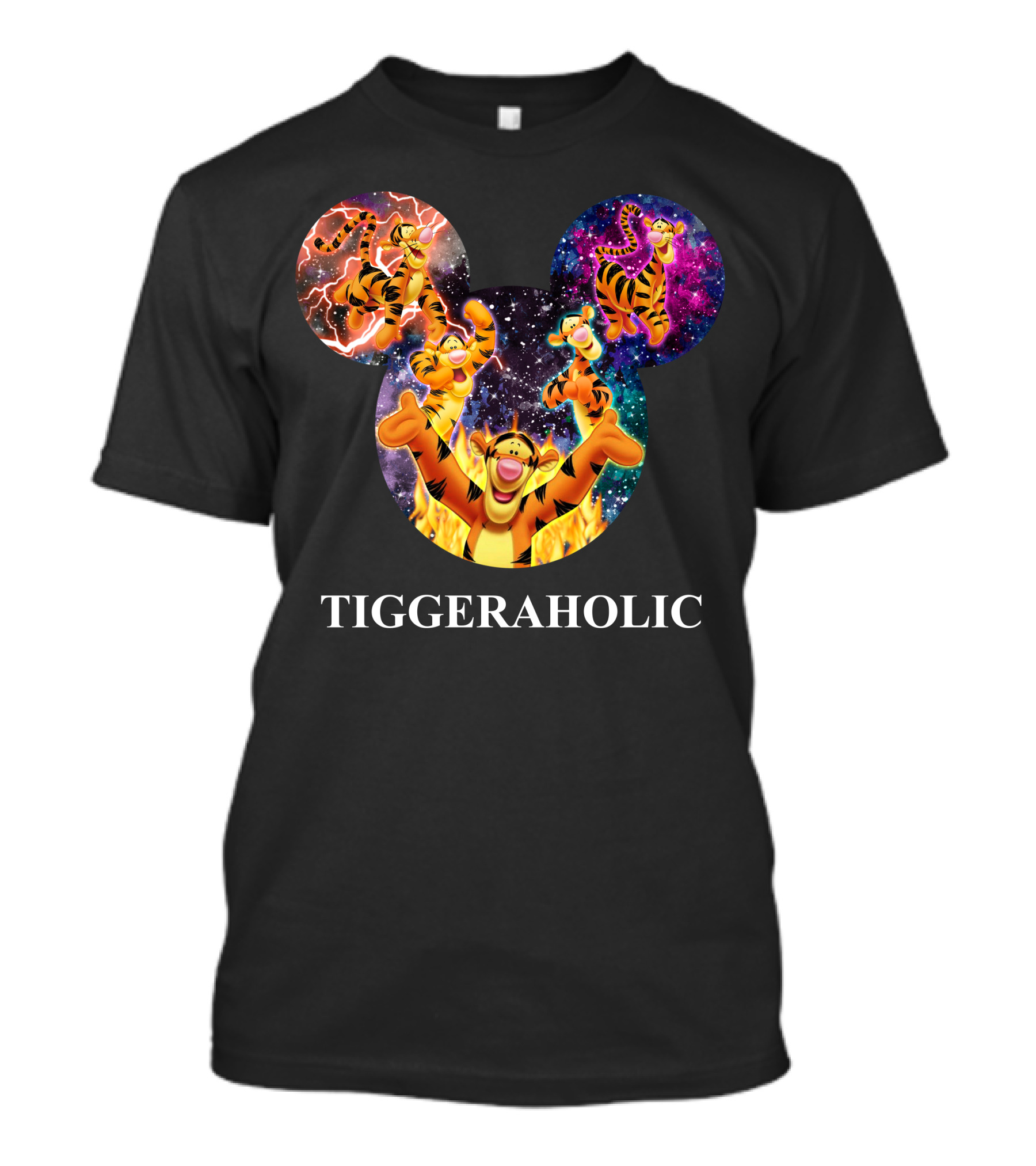 Tiggeraholic Tigger In Disney Mickey Mouse Head Galaxy T-Shirt