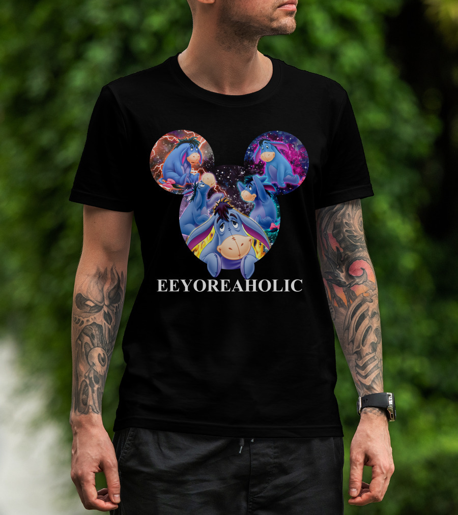 Eeyoreaholic Disney Mickey Mouse Head Galaxy Eeyore T-Shirt