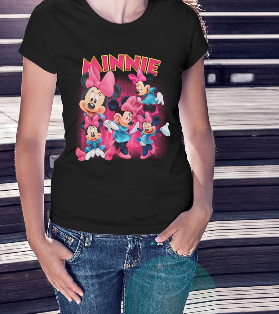 Minnie Mouse Pink And Blue Outfits With Bows T-Shirt