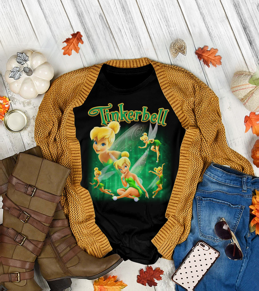 Tinkerbell Magical Green Fairy Poses And Expressions T-Shirt