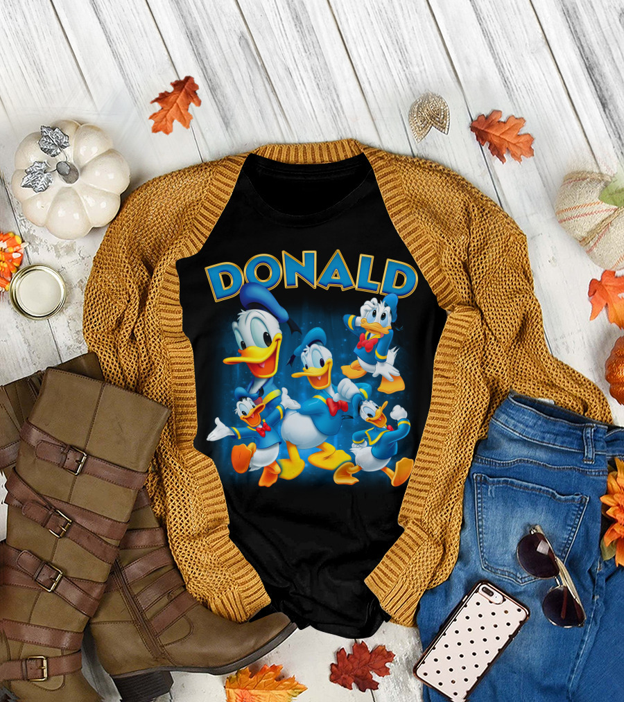 Donald Duck Blue Suit Yellow Duckling Cartoon Character Collection T-Shirt
