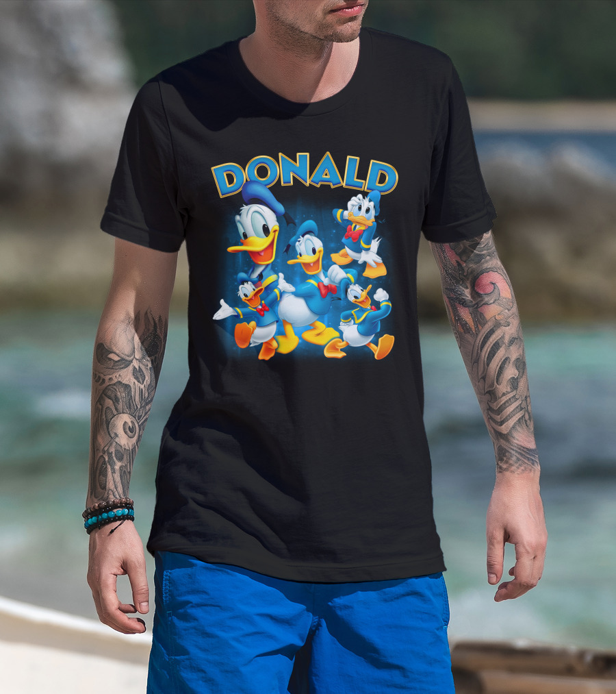 Donald Duck Blue Suit Yellow Duckling Cartoon Character Collection T-Shirt