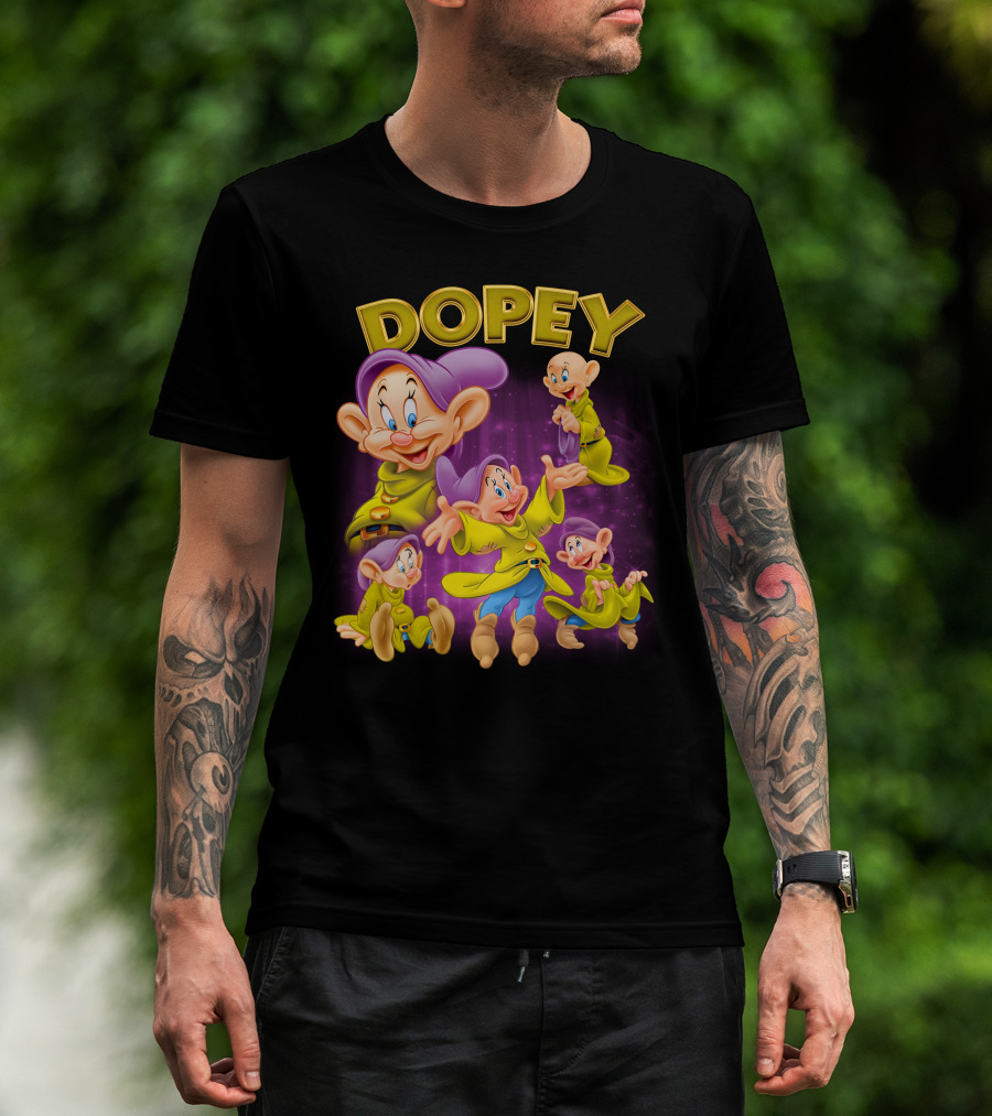 Dopey Disney Snow White Character Multiple Expressions T-Shirt