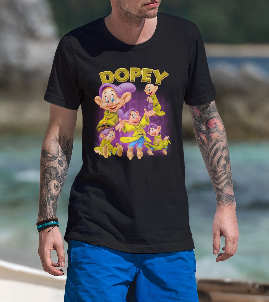 Dopey Disney Snow White Character Multiple Expressions T-Shirt