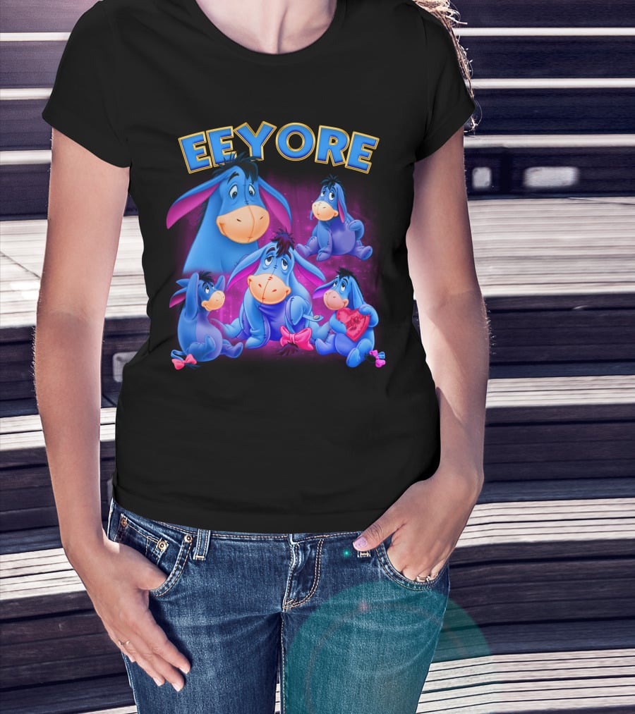 Eeyore Winnie The Pooh Characters Colorful Expressions T-Shirt