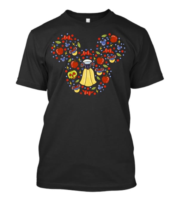 Snow White Mickey Mouse Ears With Apples And Bow Accents T-Shirt