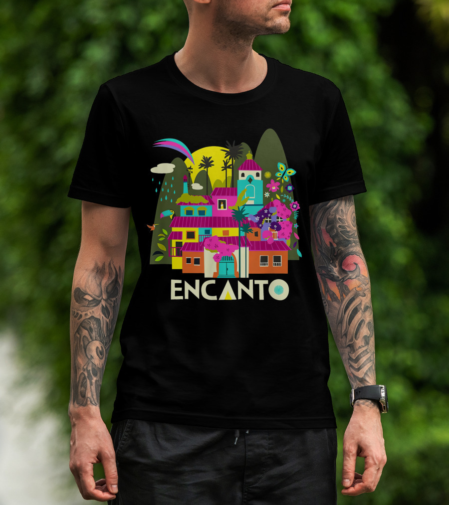 Encanto Casita With Colorful Butterfly And Tropical Flora T-Shirt