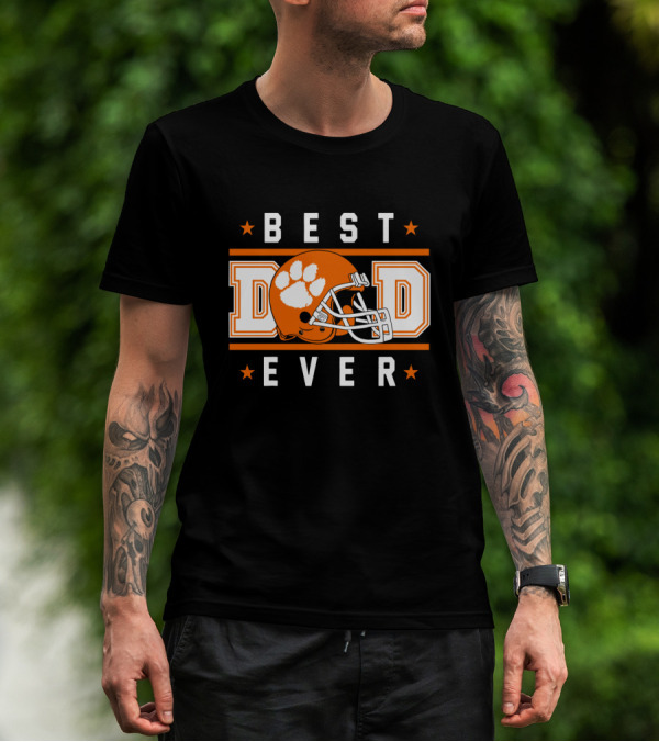 Best Dad Ever Clemson Tigers Football Helmet T-Shirt