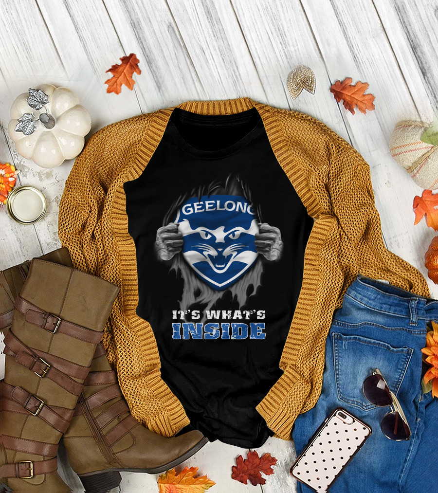 Geelong Cats It's What's Inside Shield Fan T-Shirt