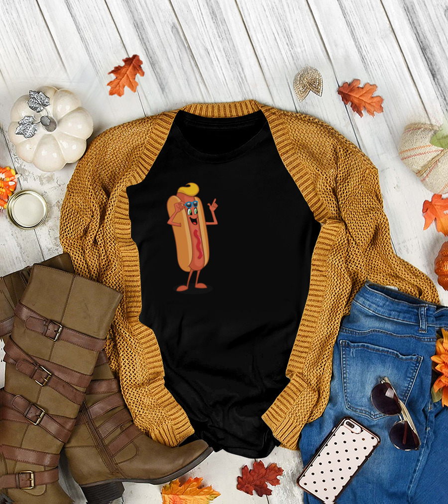 Hot Diggity Dog Sunglasses Character Fun T-Shirt