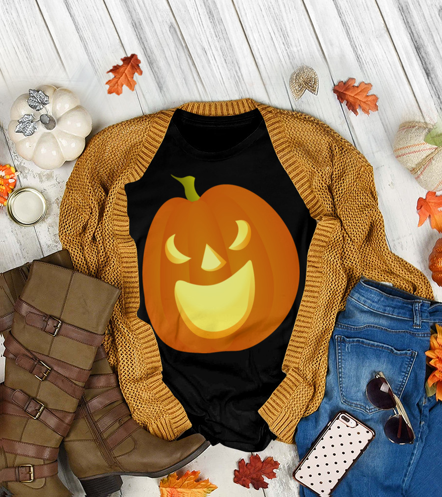 Halloween Pumpkin Smile Carved Jack-O'-Lantern T-Shirt