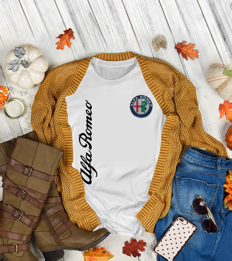 Alfa Romeo Vertical Script with Emblem T-Shirt