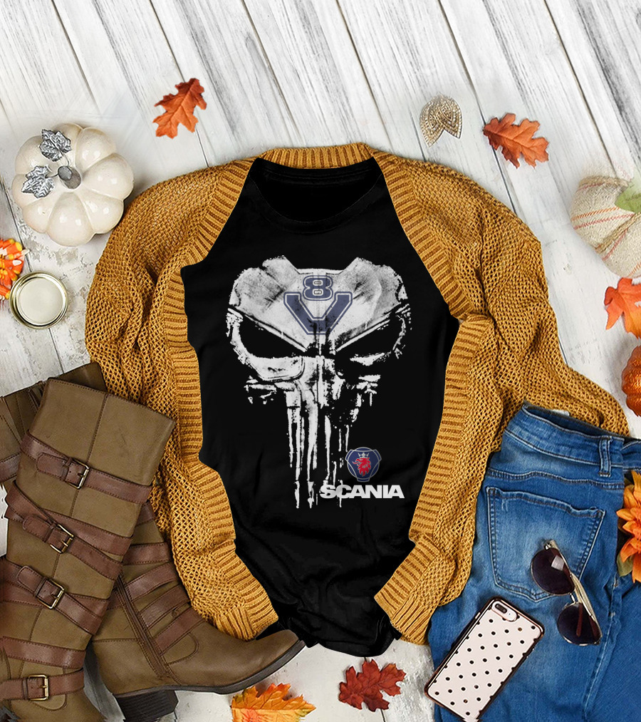 Scania V8 Punisher Skull T-Shirt
