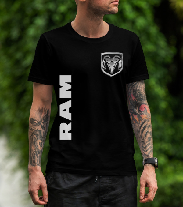 RAM Logo Metallic Emblem Dodge Truck Brand T-Shirt