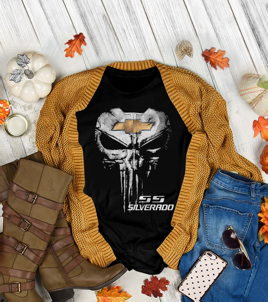 Chevrolet Logo Skull Art SS Silverado T-Shirt