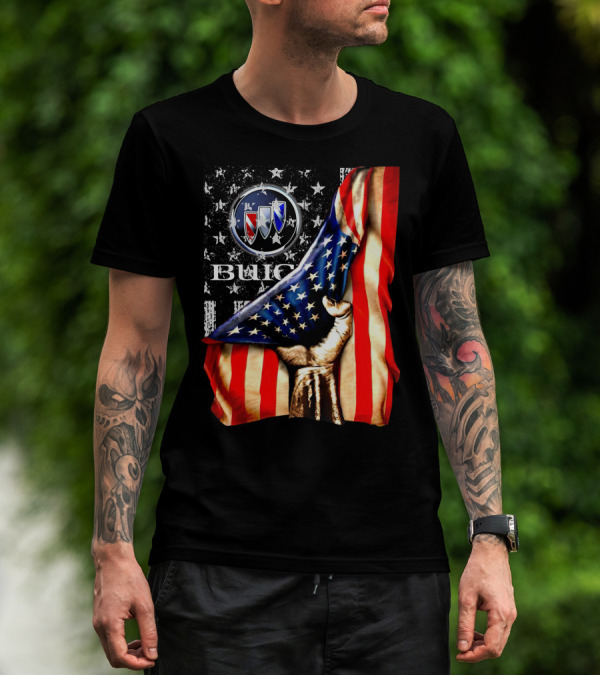 BUICK American Flag Hand Grasp T-Shirt